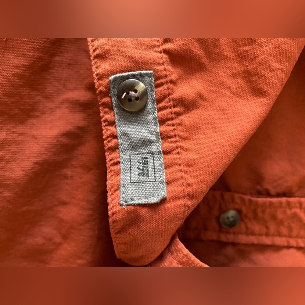 REI Co-op long-sleeve button up shirt in a rust/orange color large - Picture 5 of 10